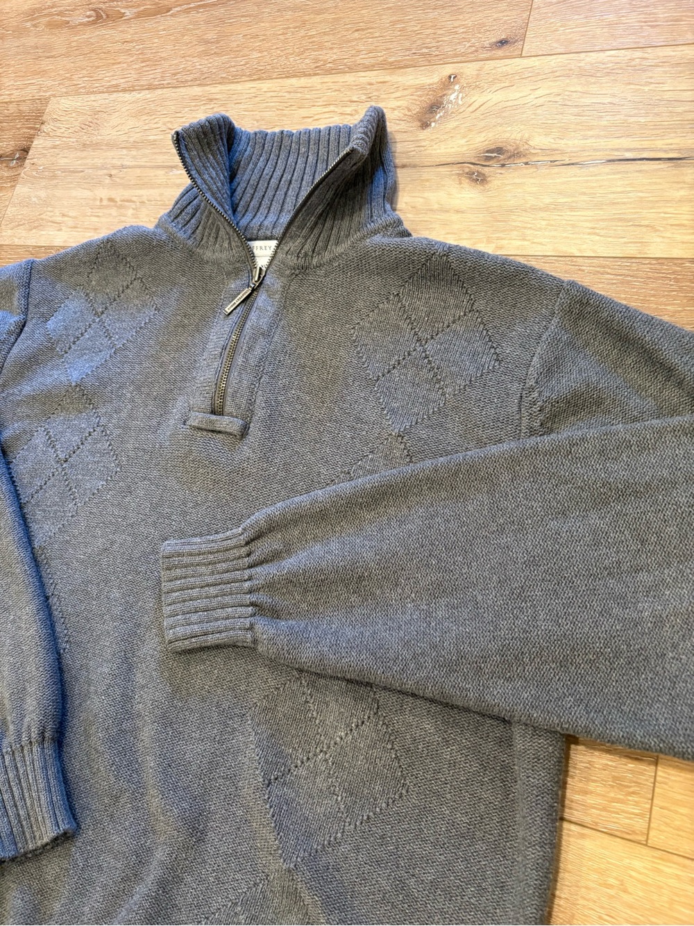 Men's Geoffrey Beene 100% Cotton Half-Zip Sweater in Gray-XL